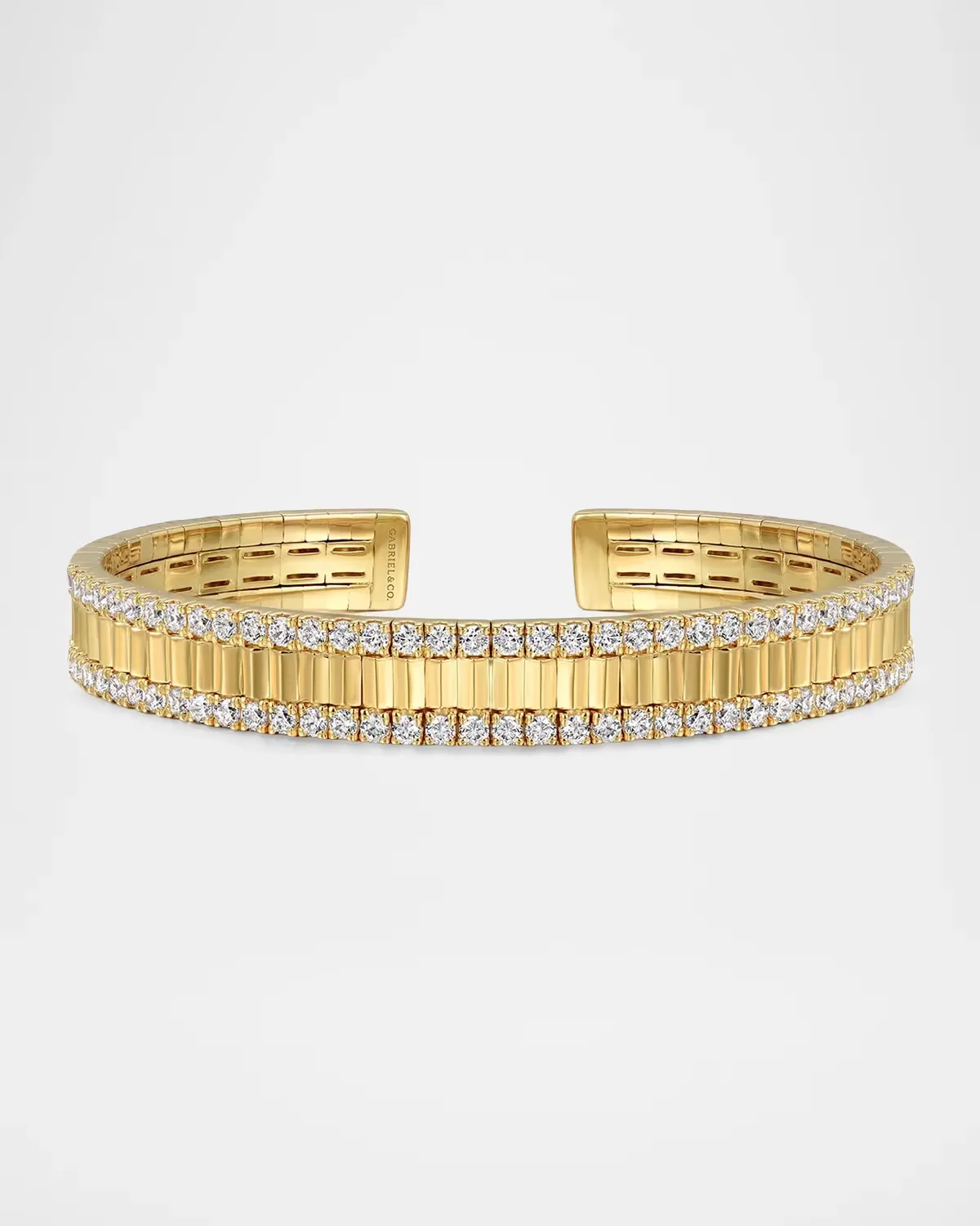 14K Yellow Gold & 2.45 TCW Diamond Cuff by Gabriel