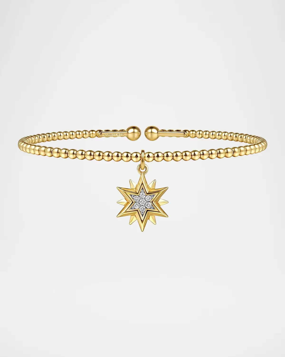 14K Yellow Gold & 0.08 TCW Diamond Cuff by Gabriel