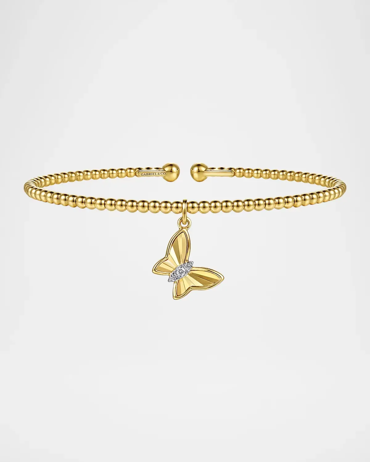 14K Yellow Gold & 0.03 TCW Diamond Cuff by Gabriel