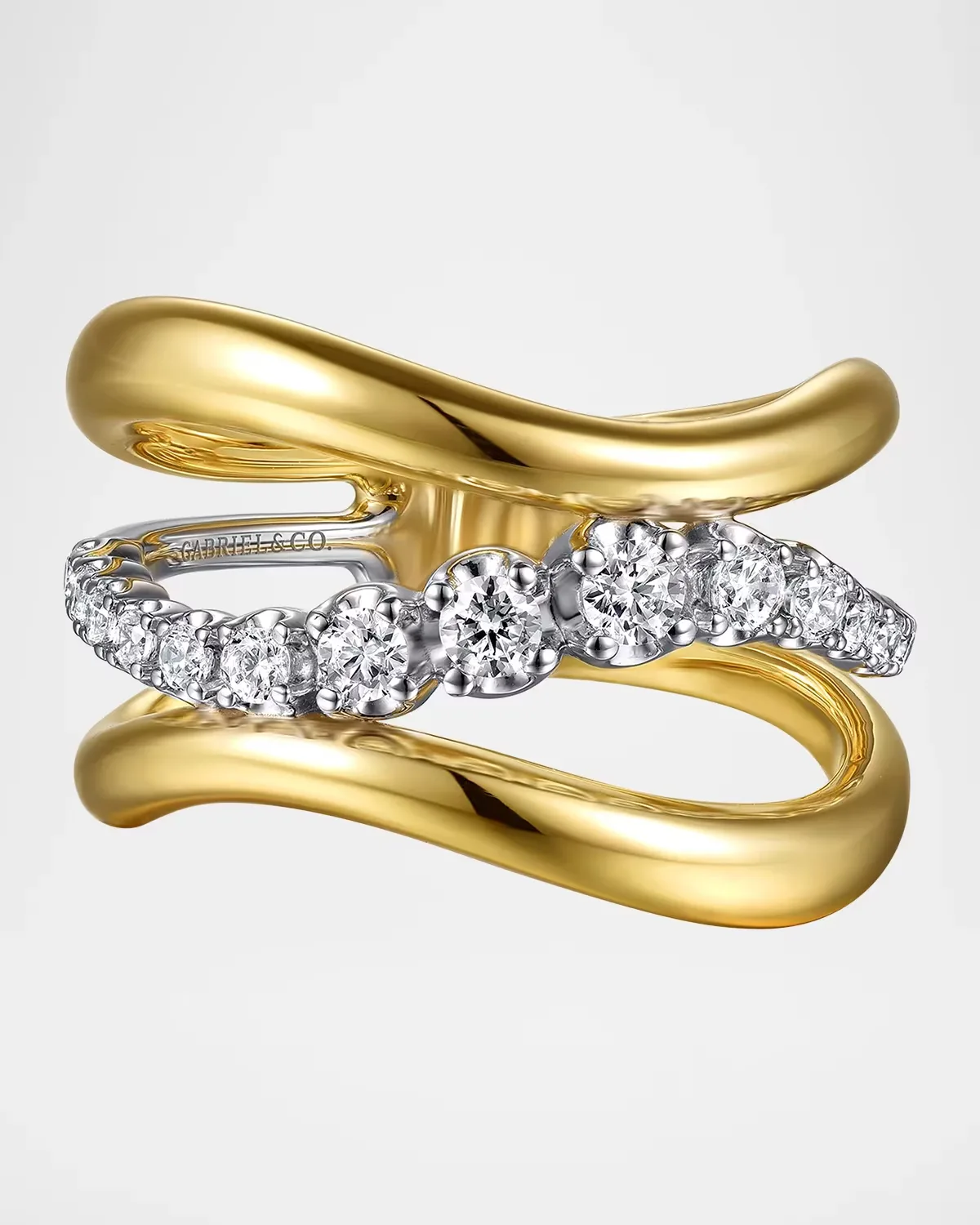 14K Two-Tone Gold & 0.35 TCW Diamond Ring by Gabriel