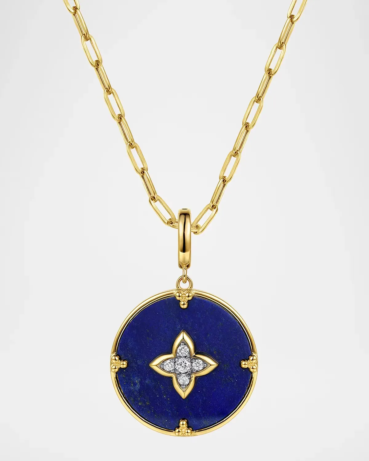 14K Yellow Gold, Lapis & 0.15 TCW Diamond Pendant by Gabriel