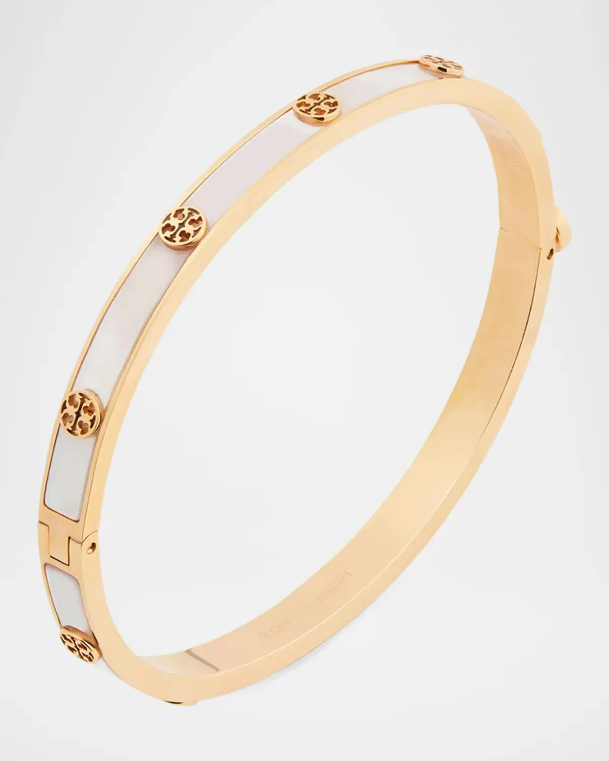18K-Gold-Plated & Mother-of-Pearl Bangle by Tory Burch