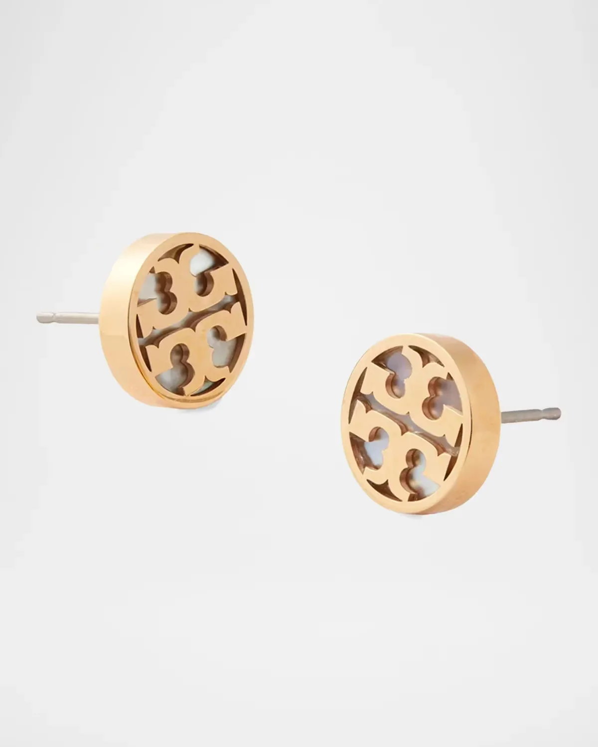 18K-Gold-Plated & Mother-of-Pearl Stud Earrings by Tory Burch