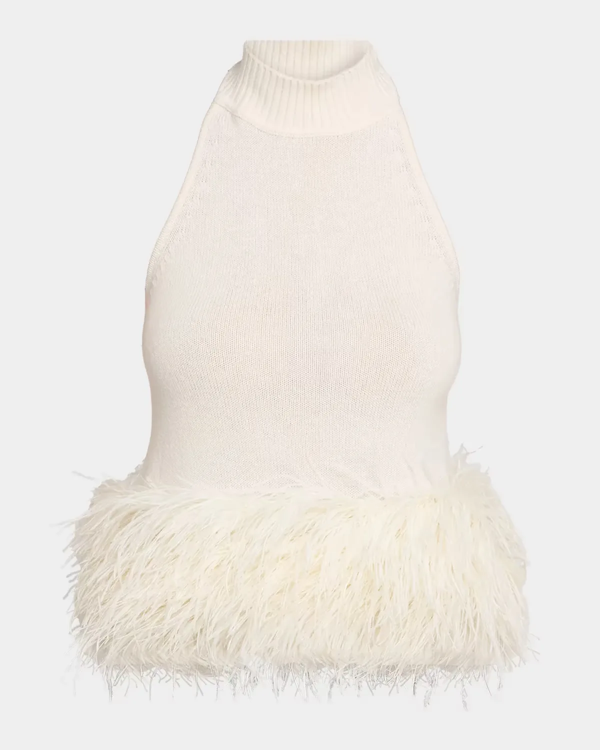 Kelly Ostrich Feather Wool-Blend Top by Ramy Brook
