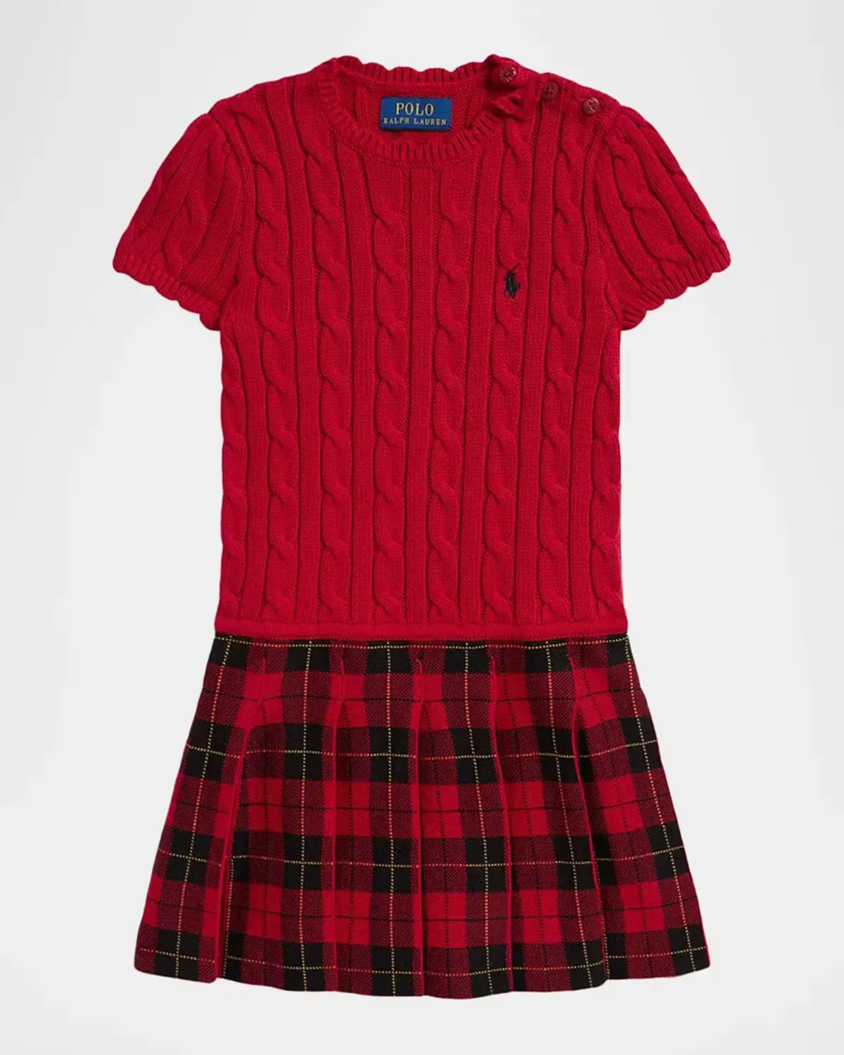 Plaid-Skirt Sweaterdress by Ralph Lauren