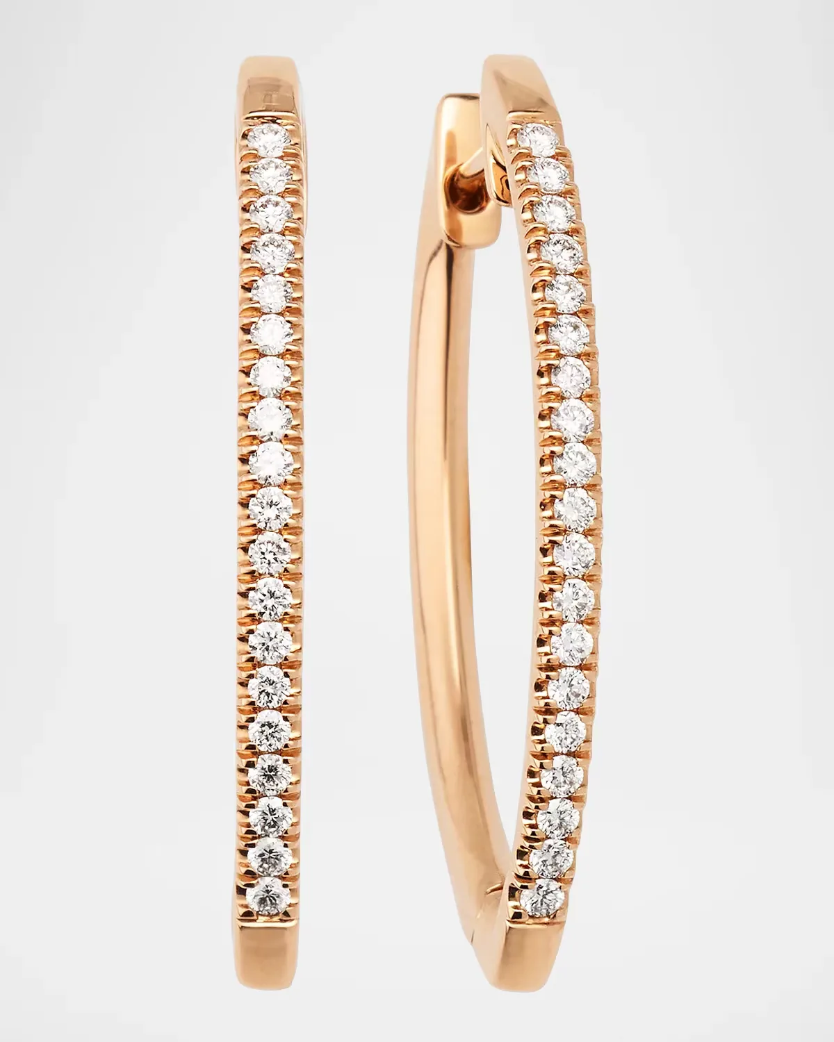 Sparkle 18K Rose Gold V-Shape Diamond Hoop Earrings by Lisa Nik
