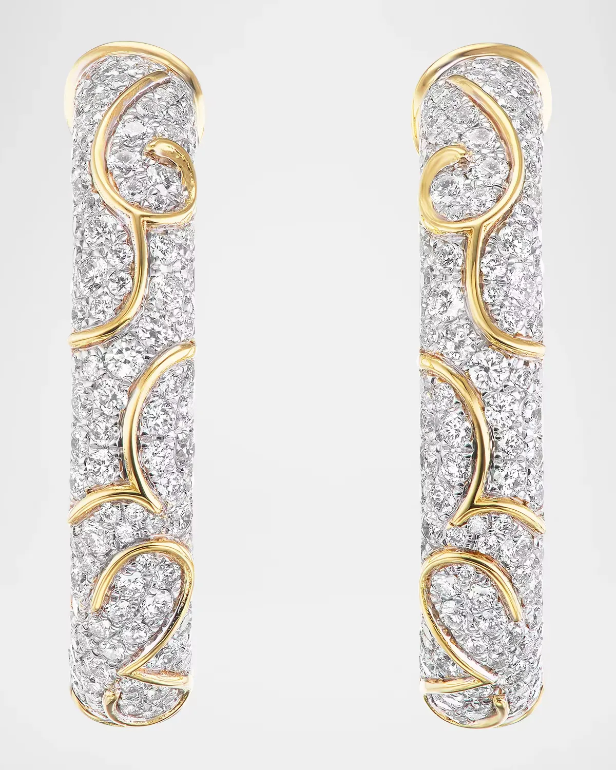 18K Ondine Petite Hoop Earrings with Diamonds by Marina B