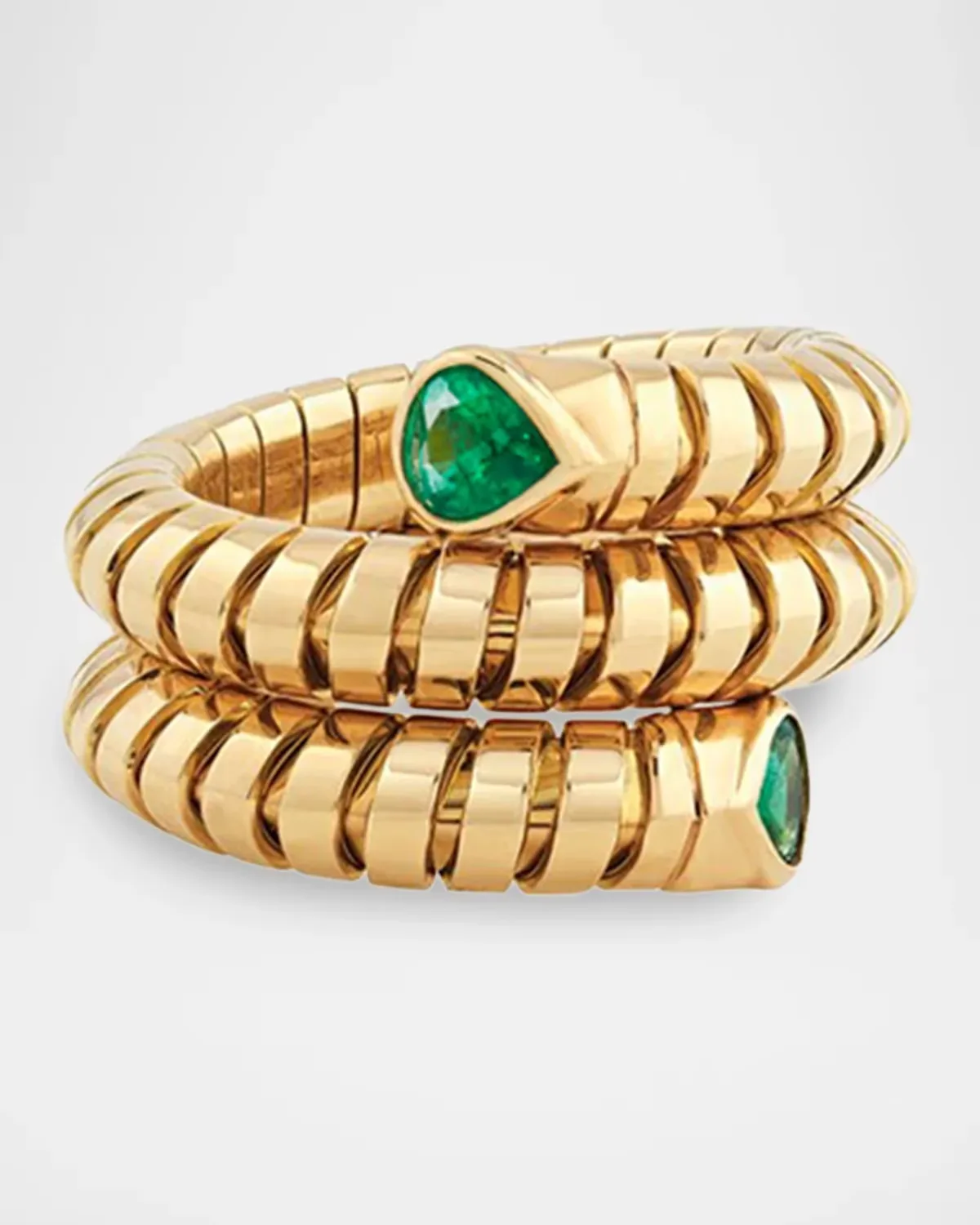 18K Yellow Gold Emerald Trisolina Ring by Marina B