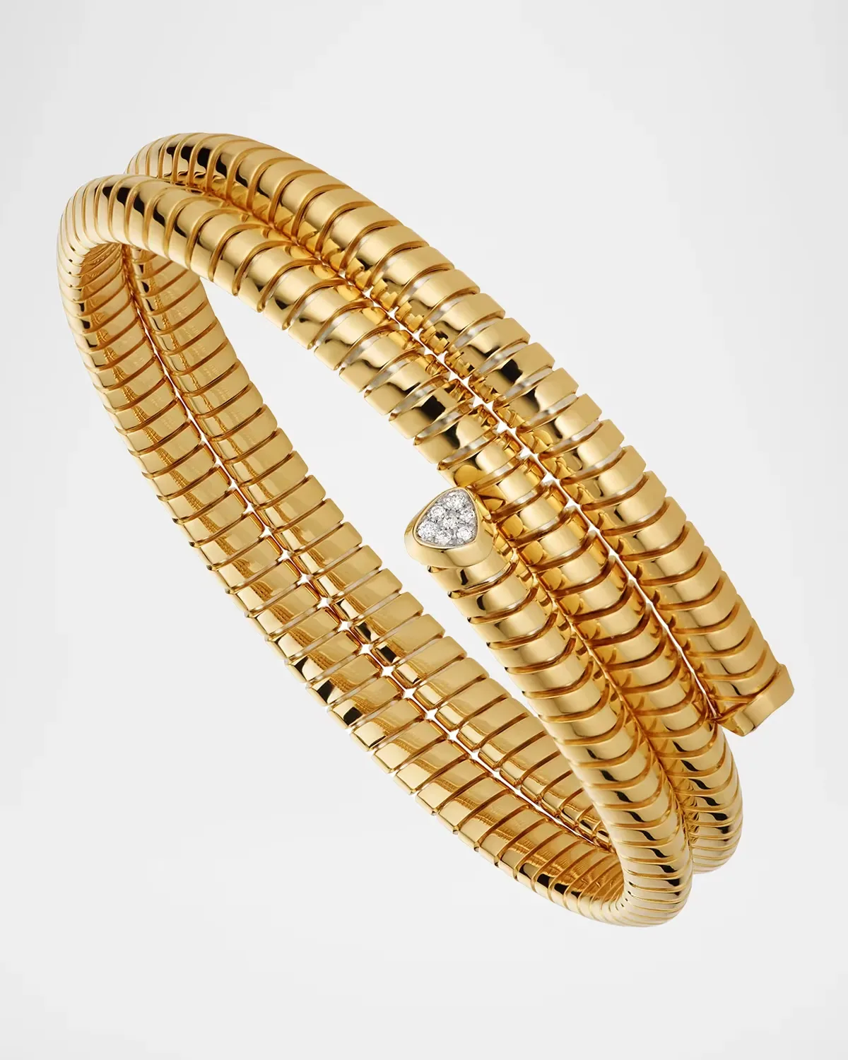 18K Yellow Gold Trisolina Triple Wrap Bracelet with Diamonds by Marina B
