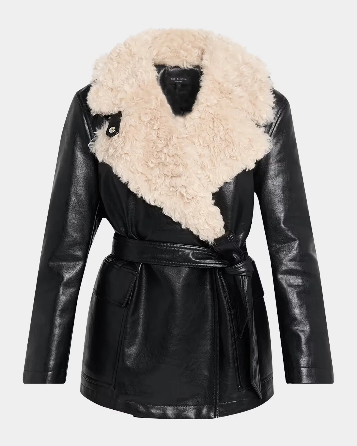 Jordan Faux Fur Belted Jacket by rag & bone