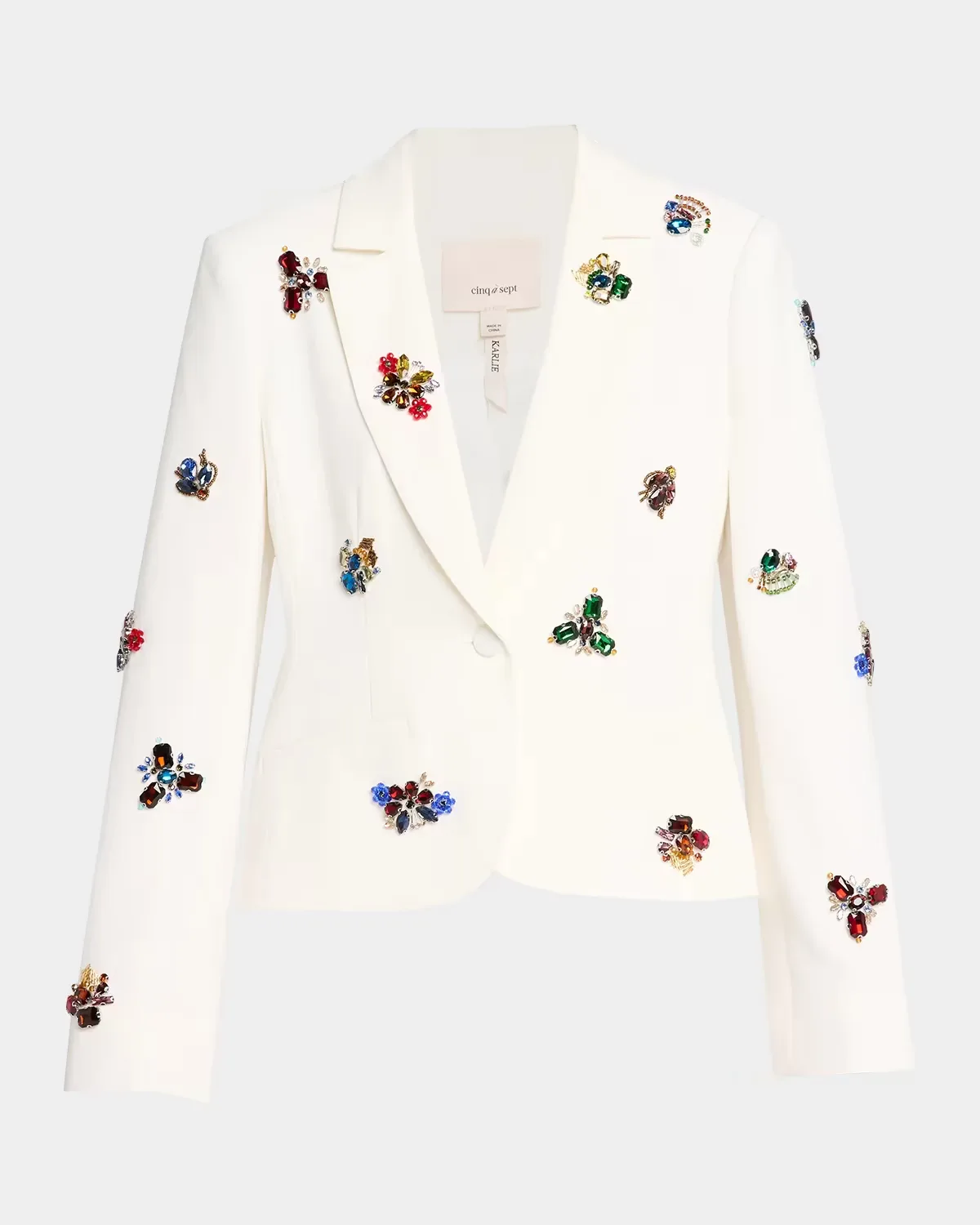 Le Petit Karlie Embellished One-Button Blazer by Cinq  Sept
