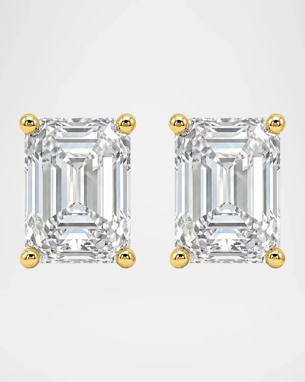 Lab-Grown Diamond 18K Yellow Gold Emerald-Cut Stud Earrings, 1.0tcw by Lab Grown Diamonds