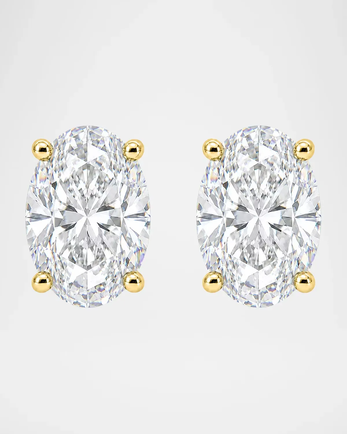 Lab-Grown Diamond 18K Yellow Gold Oval Stud Earrings, 1.0tcw by Lab Grown Diamonds
