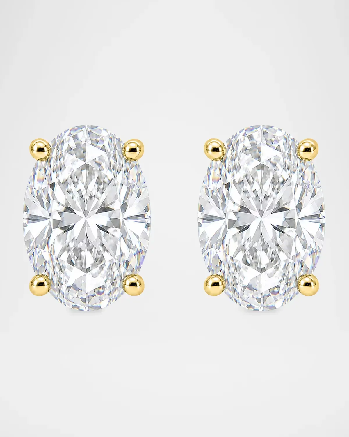 Lab-Grown Diamond 18K Yellow Gold Oval Stud Earrings, 6.0tcw by Lab Grown Diamonds