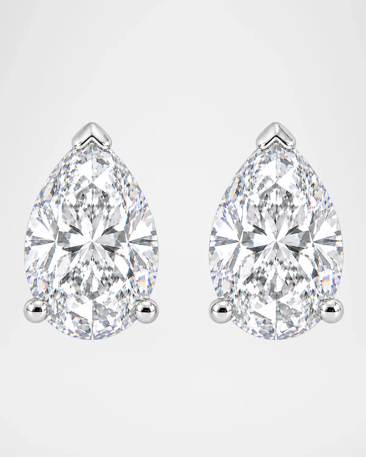 Lab-Grown Diamond 18K White Gold Pear Stud Earrings, 1.0tcw by Lab Grown Diamonds
