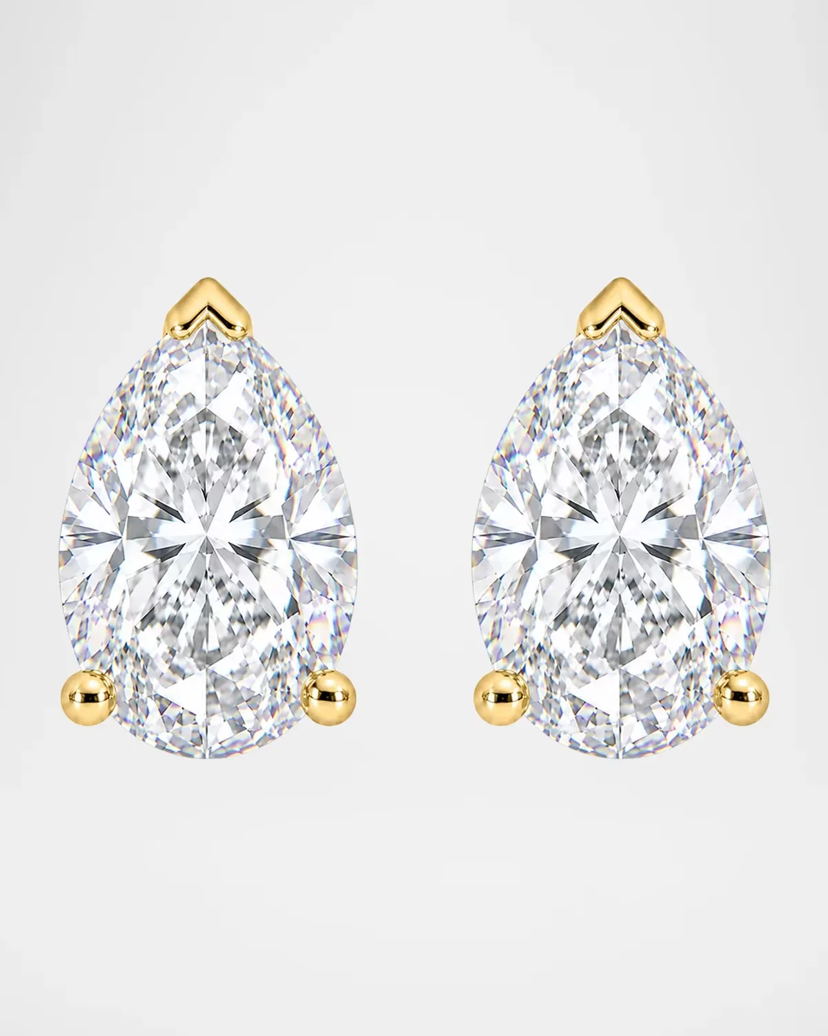 Lab-Grown Diamond 18K Yellow Gold Pear Stud Earrings, 1.0tcw by Lab Grown Diamonds