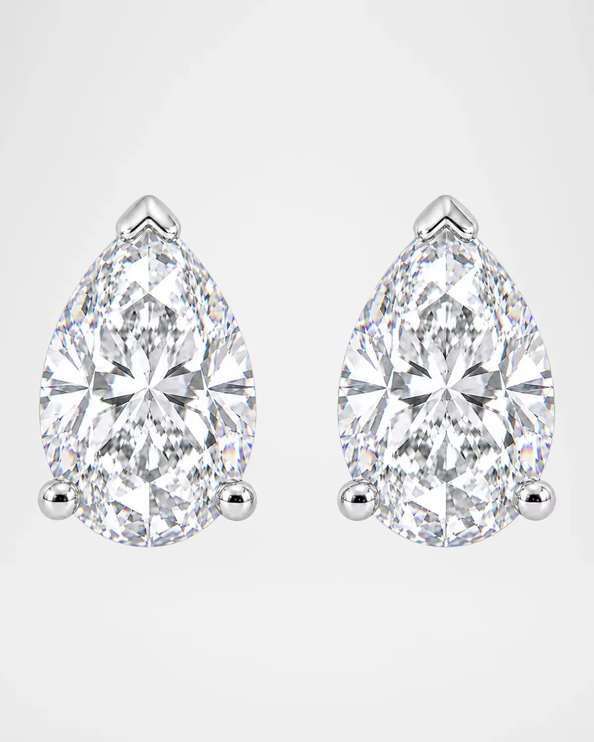 Lab-Grown Diamond 18K White Gold Pear Stud Earrings, 2.0tcw by Lab Grown Diamonds