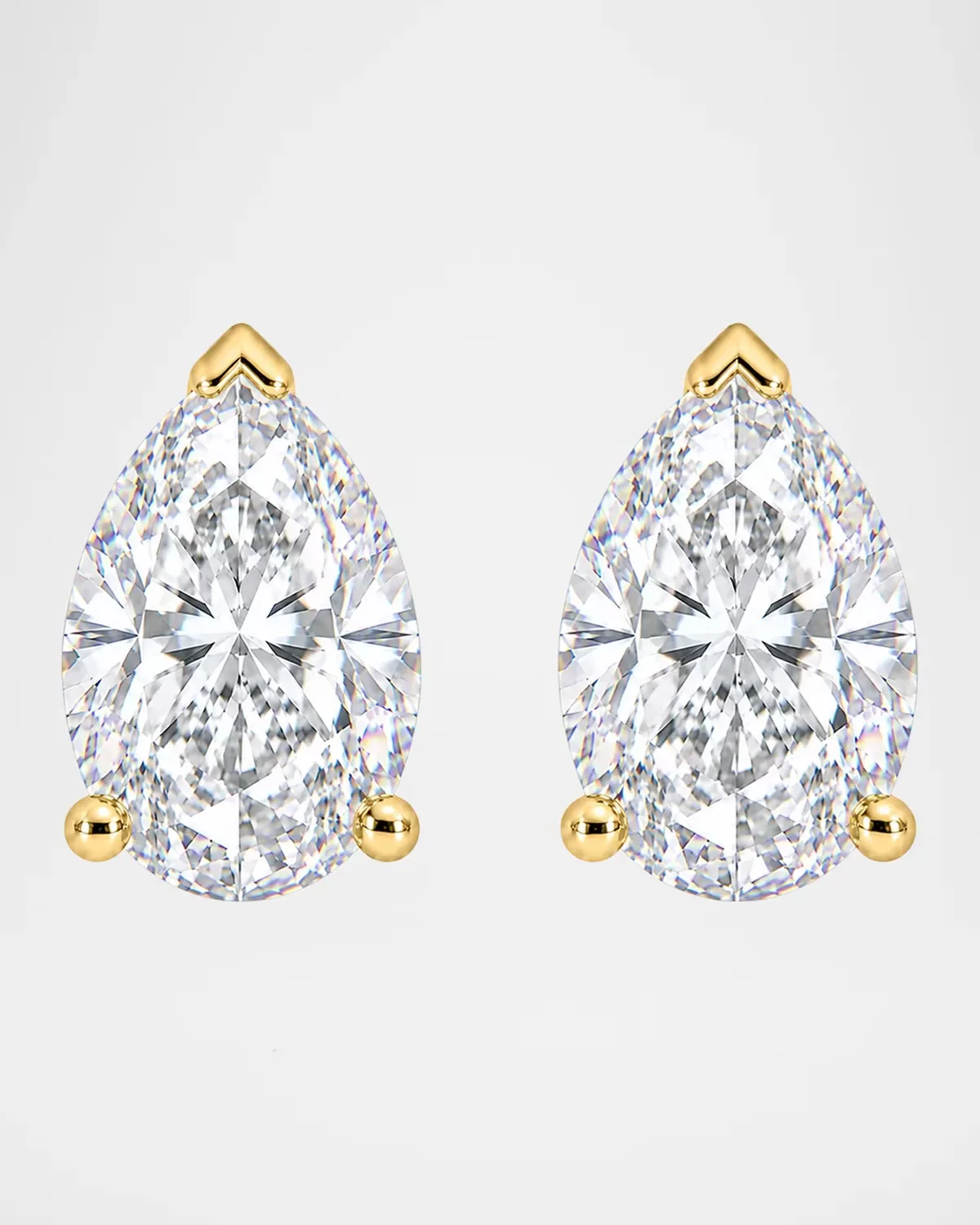 Lab-Grown Diamond 18K Yellow Gold Pear Stud Earrings, 2.0tcw by Lab Grown Diamonds
