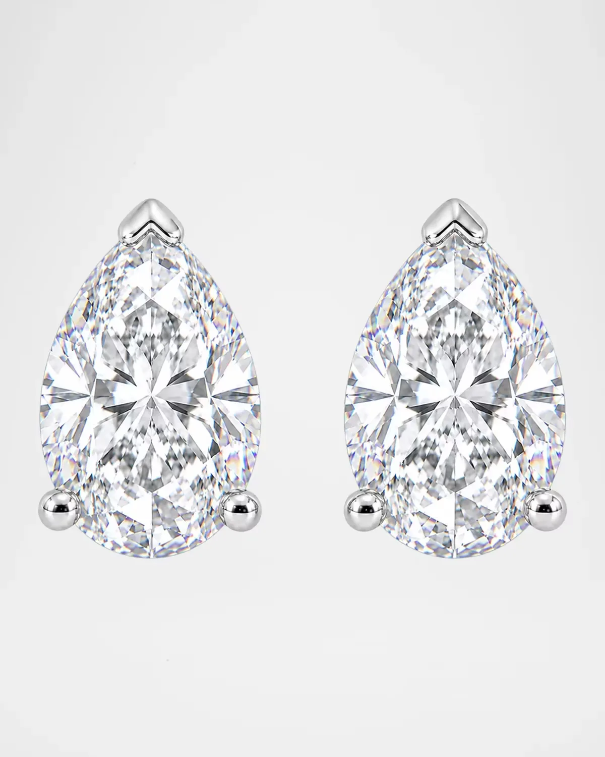 Lab-Grown Diamond 18K White Gold Pear Stud Earrings, 3.0tcw by Lab Grown Diamonds