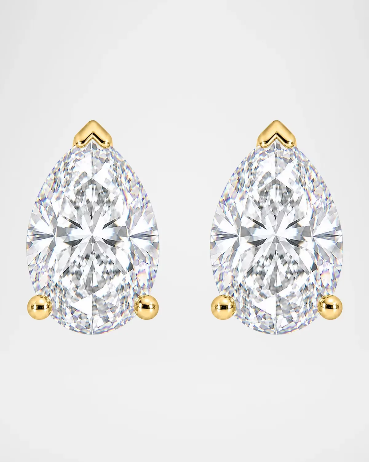 Lab-Grown Diamond 18K Yellow Gold Pear Stud Earrings, 4.0tcw by Lab Grown Diamonds