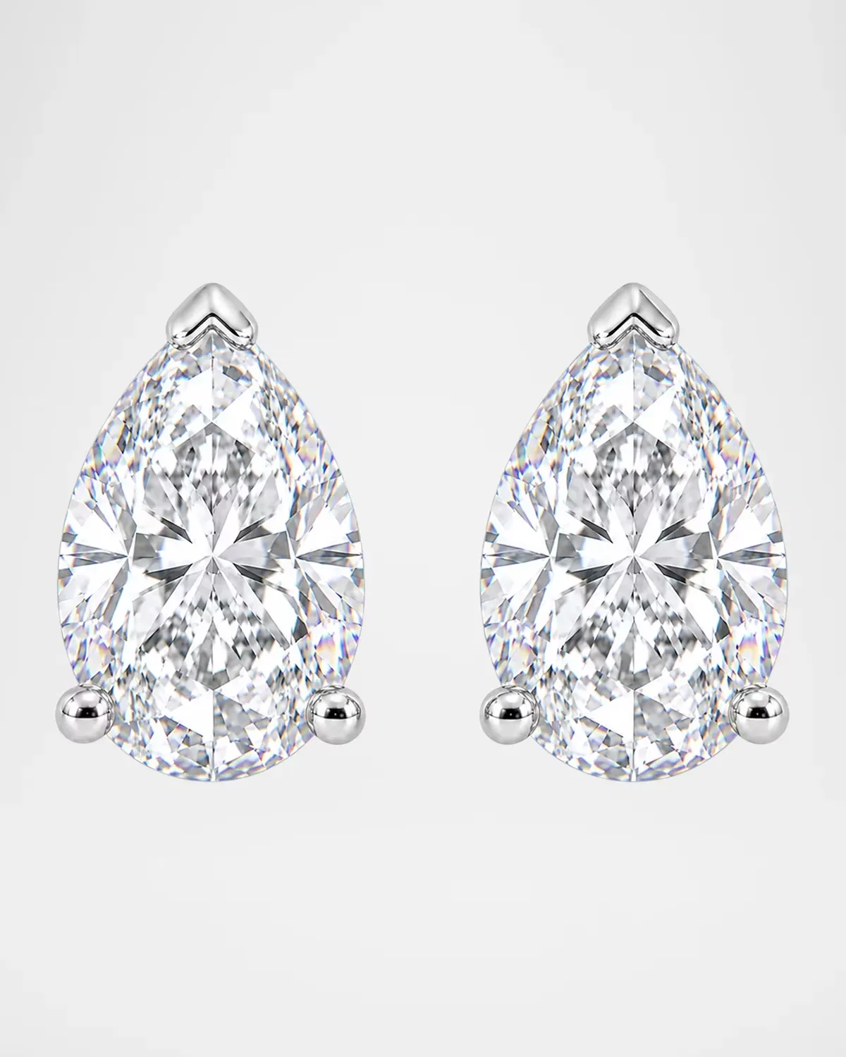 Lab-Grown Diamond 18K White Gold Pear Stud Earrings, 5.0tcw by Lab Grown Diamonds