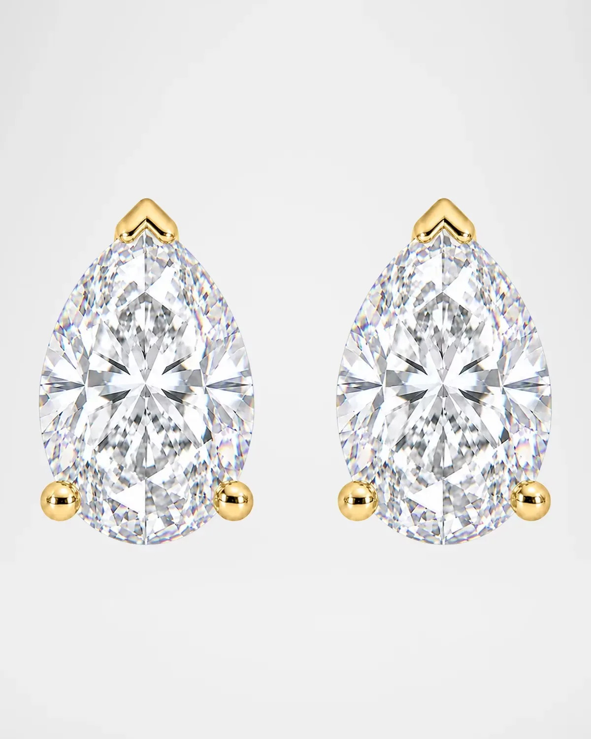 Lab-Grown Diamond 18K Yellow Gold Pear Stud Earrings, 5.0tcw by Lab Grown Diamonds