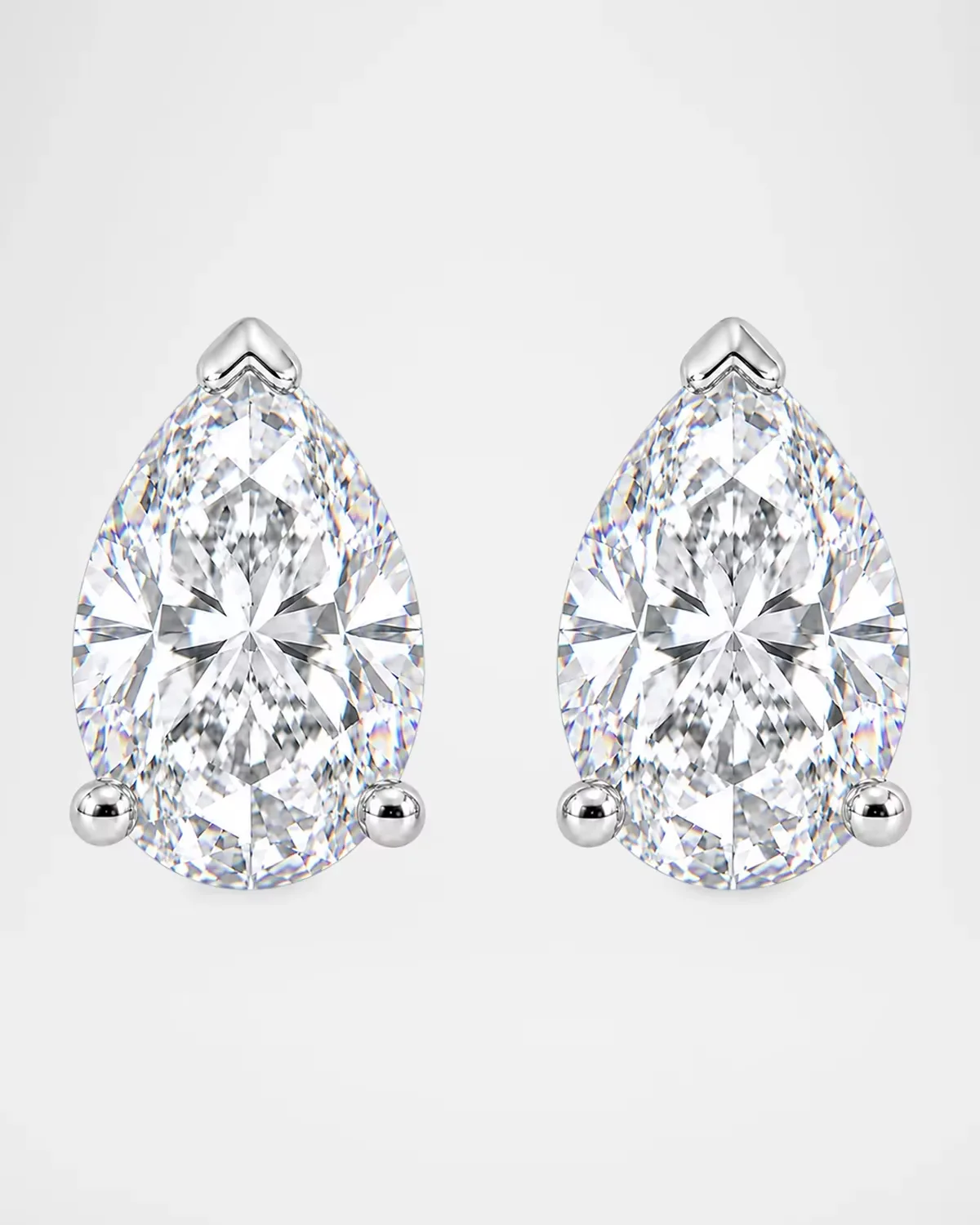 Lab-Grown Diamond 18K White Gold Pear Stud Earrings, 6.0tcw by Lab Grown Diamonds