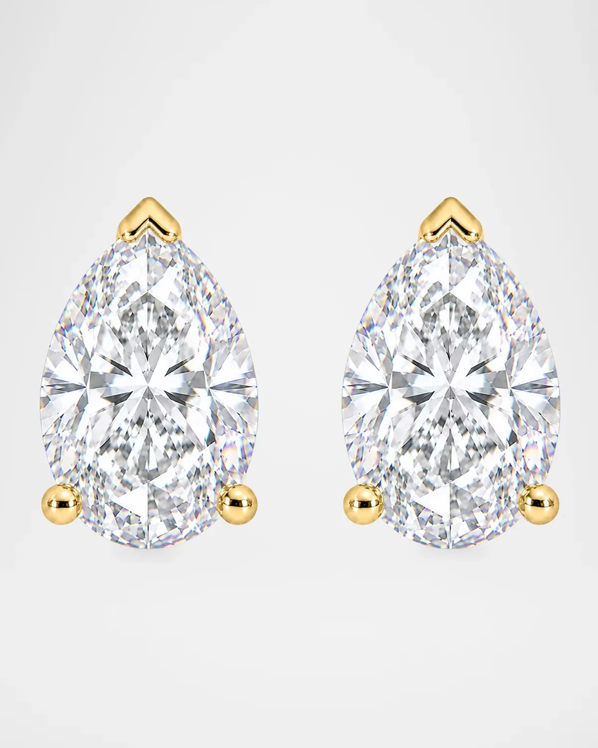Lab-Grown Diamond 18K Yellow Gold Pear Stud Earrings, 6.0tcw by Lab Grown Diamonds