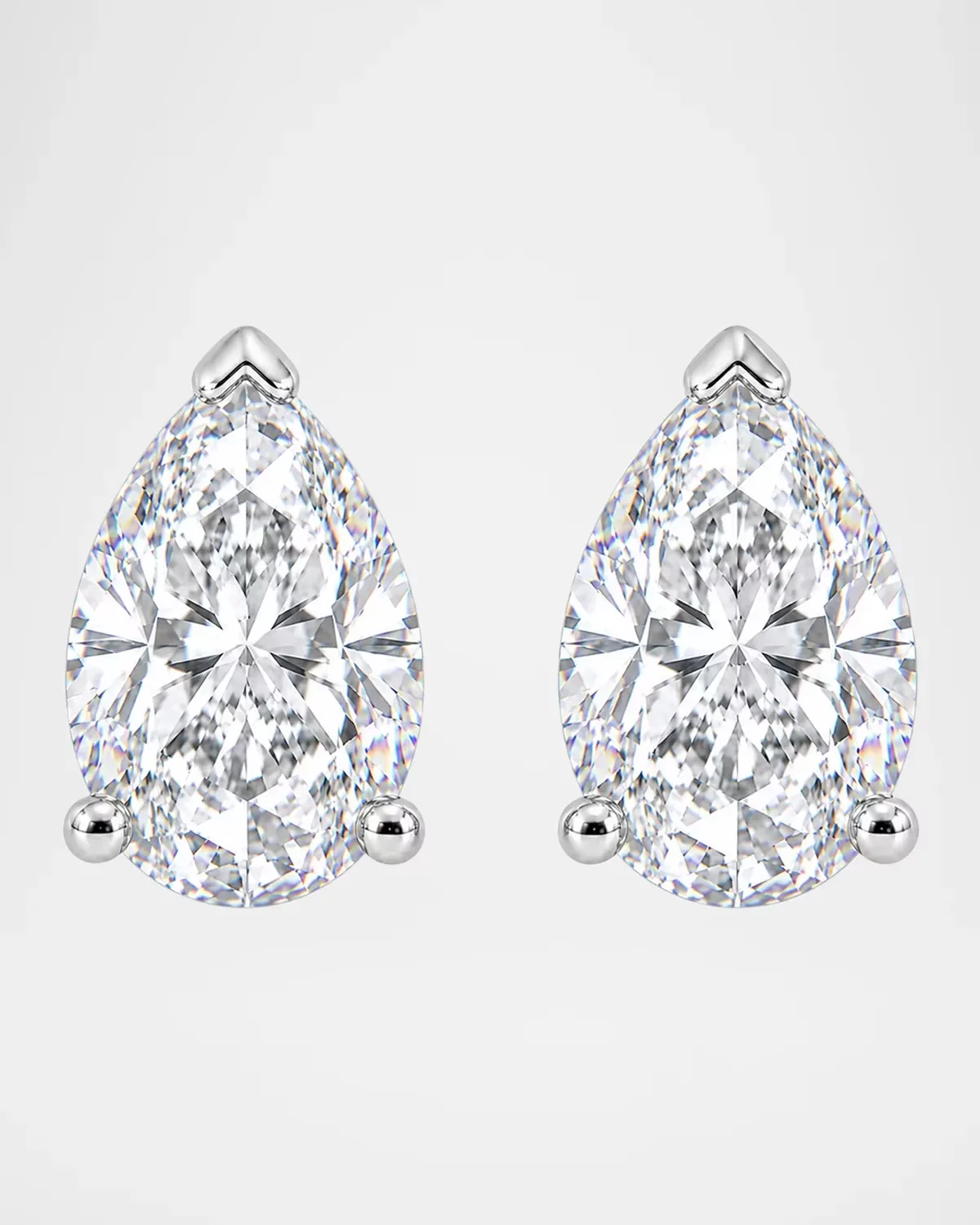 Lab-Grown Diamond 18K White Gold Pear Stud Earrings, 8.0tcw by Lab Grown Diamonds