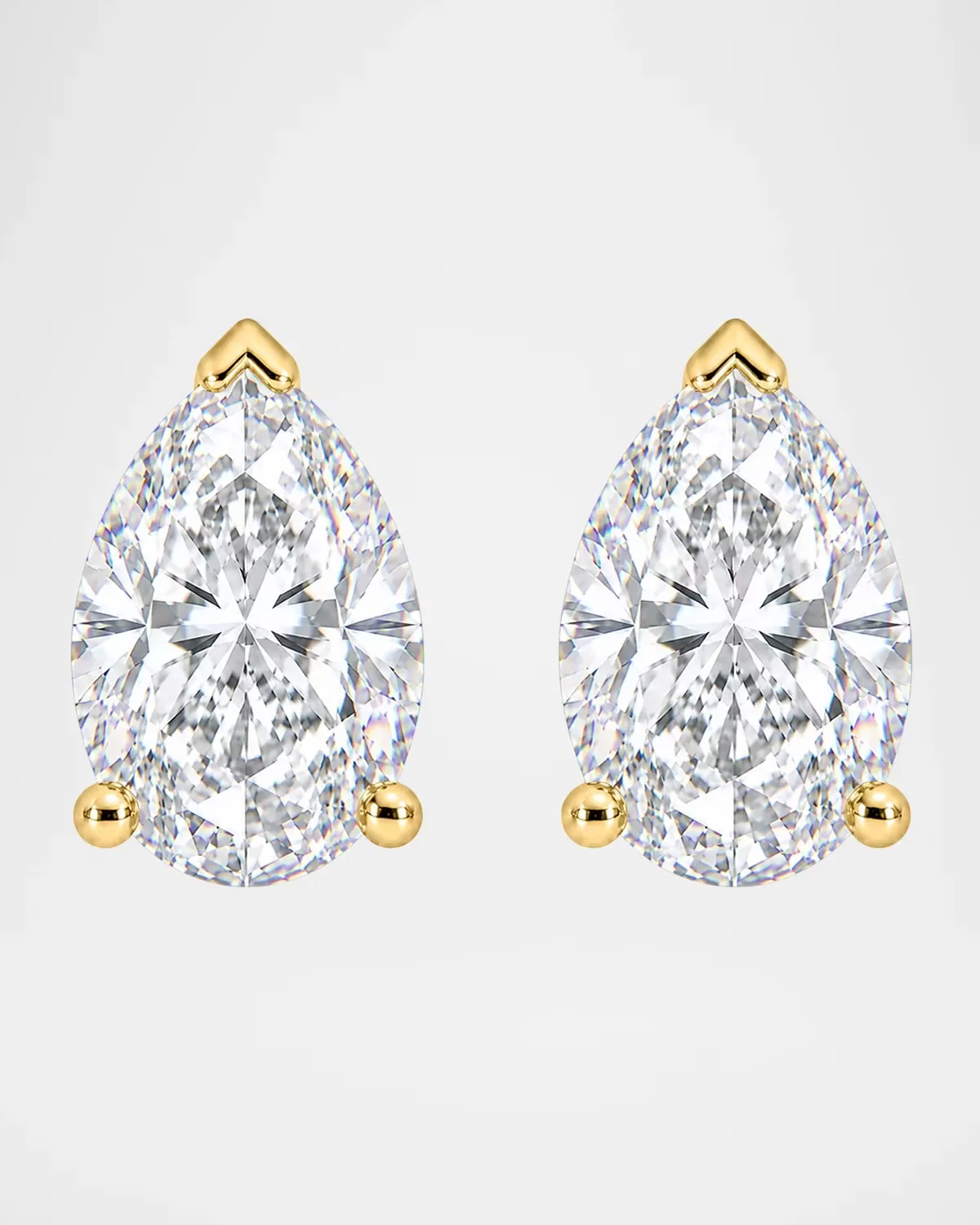 Lab-Grown Diamond 18K Yellow Gold Pear Stud Earrings, 8.0tcw by Lab Grown Diamonds