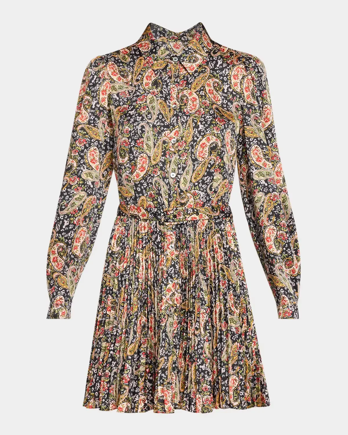 Rose Paisley Reynolds Printed Tie-Waist Mini Dress by Cinq  Sept