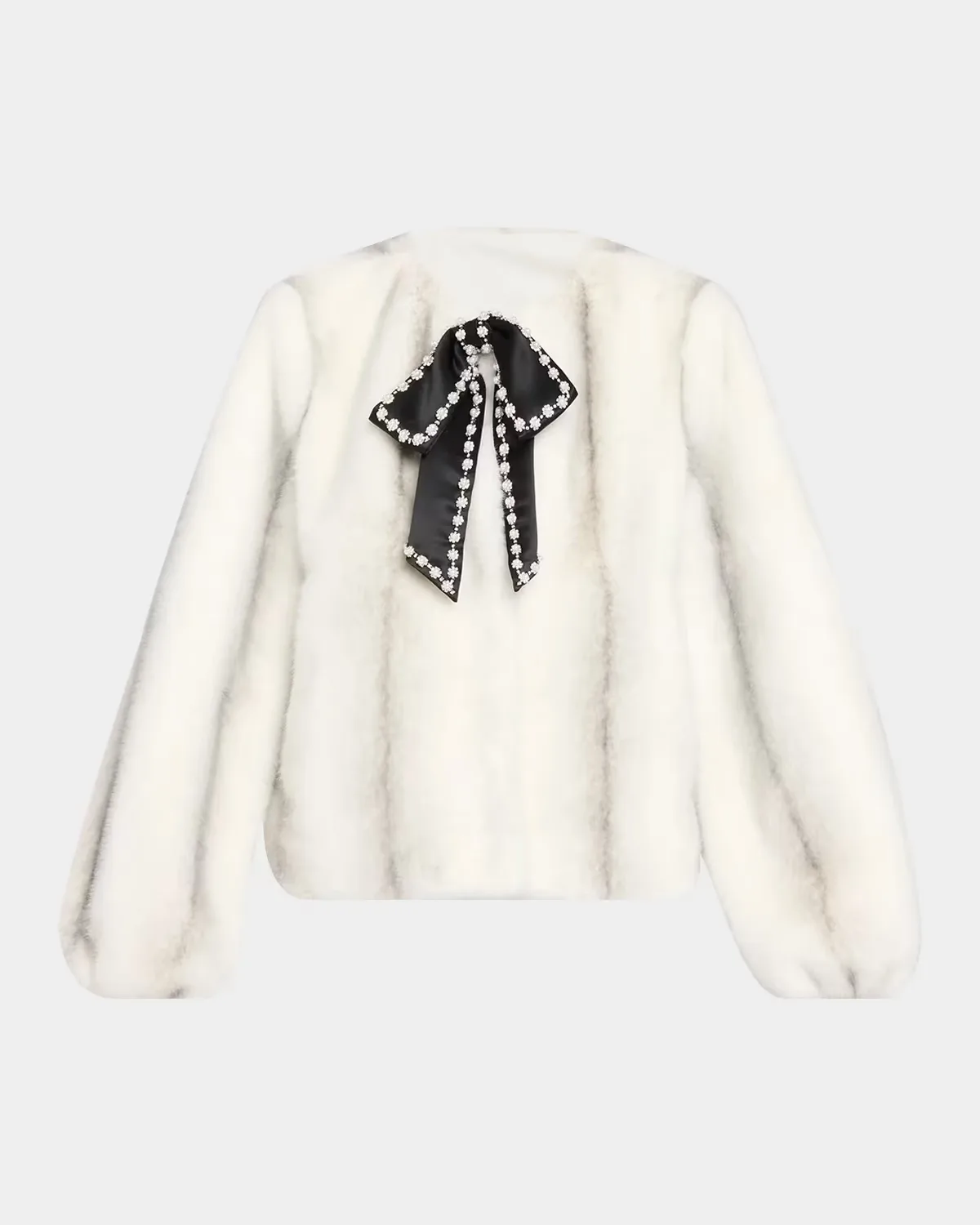 Benson Embellished Bow Faux-Fur Jacket by Cinq  Sept