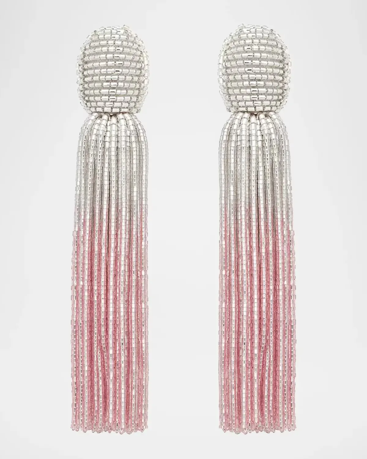 Ombre Beaded Tasel Earrings by Oscar de la Renta