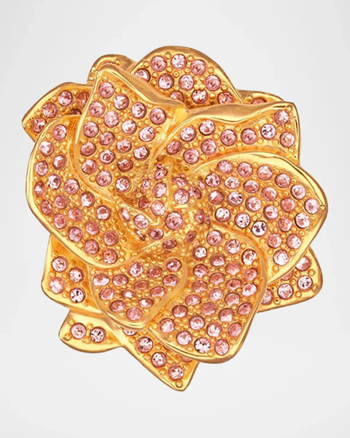 Crystal Pave Gardenia Ring by Oscar de la Renta