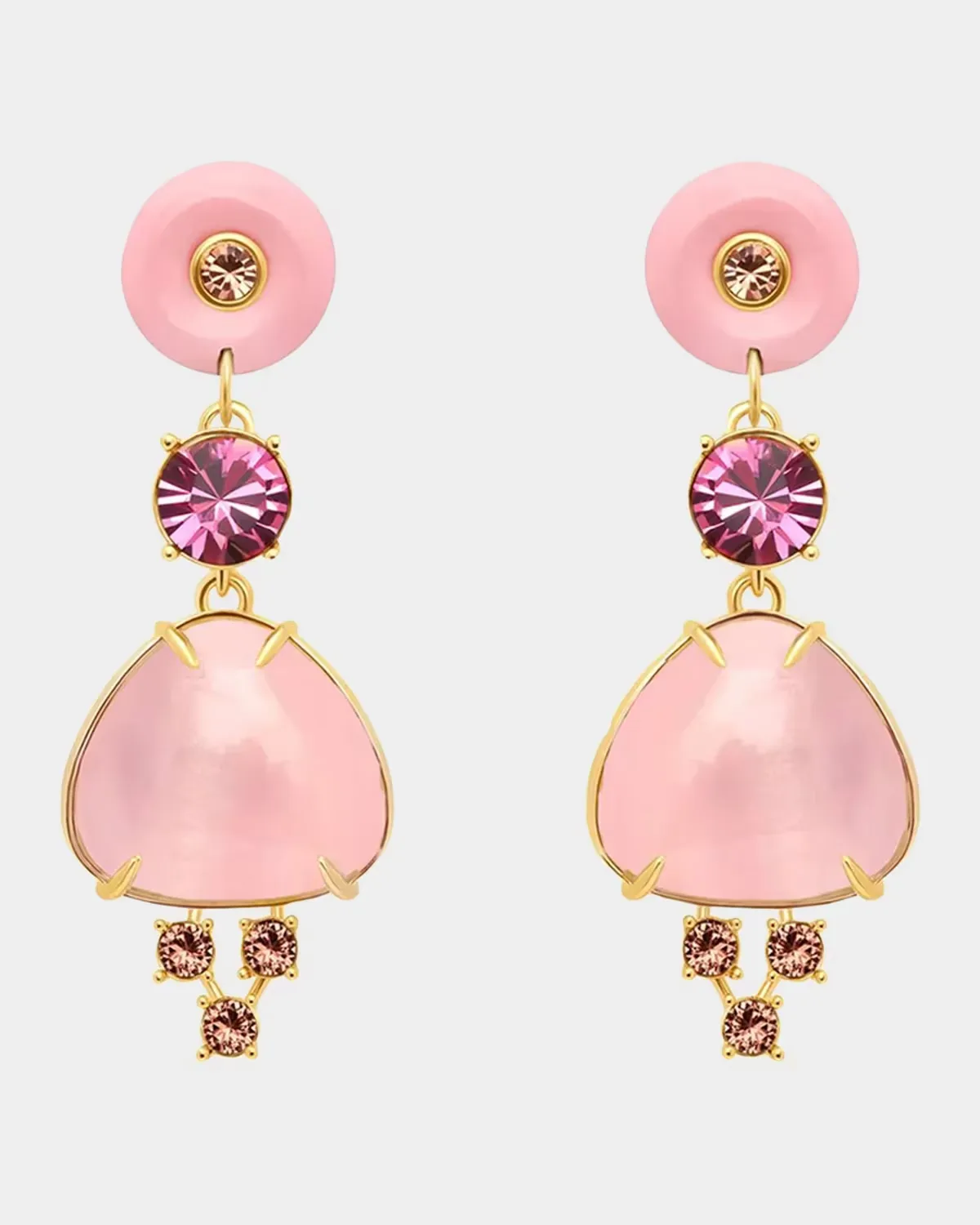 Cabochon Drop Crystal Earrings by Oscar de la Renta
