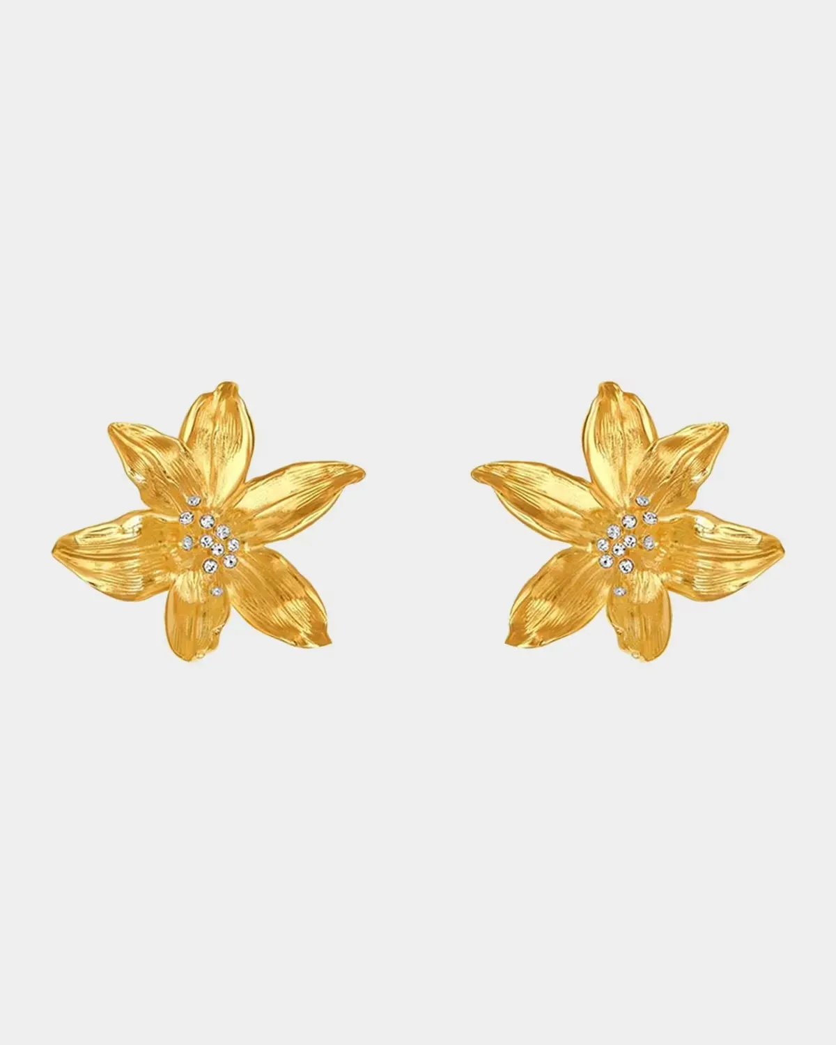Lily Flower Stud Earrings by Oscar de la Renta