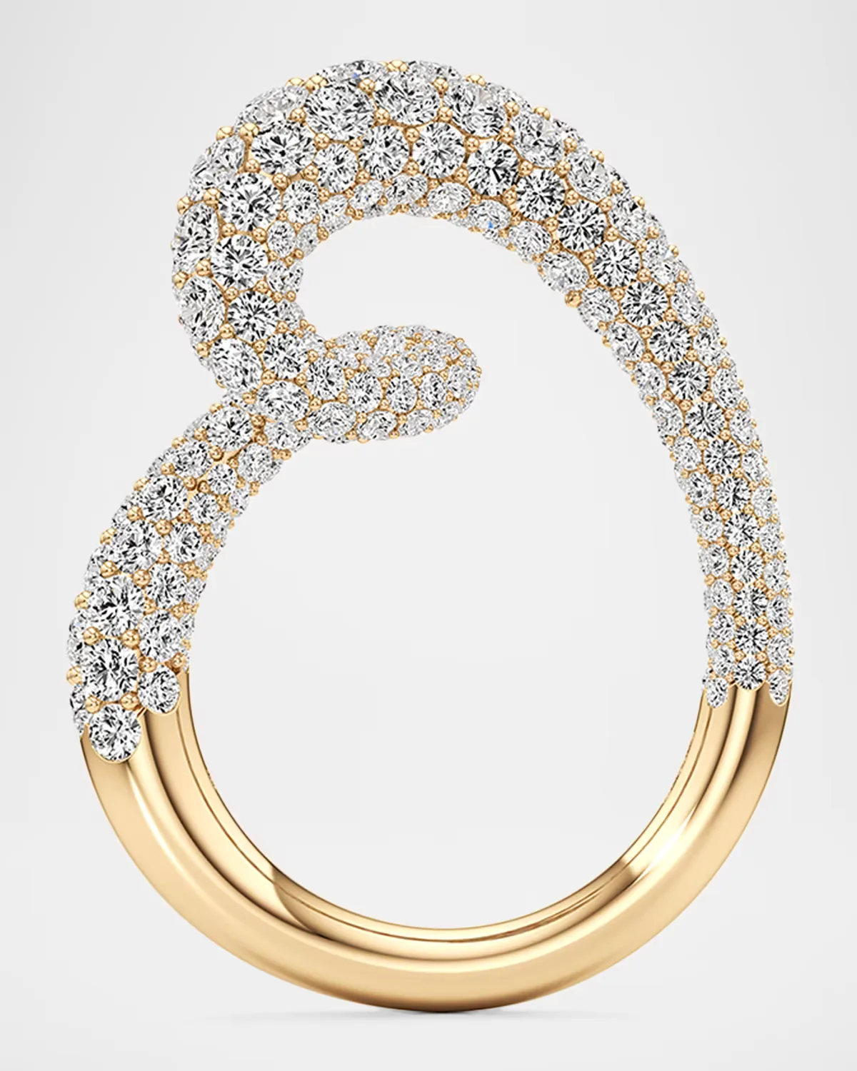 Whirlwind Half Lab-Grown Diamond Pave Ring in 18K Yellow Gold by Unsaid
