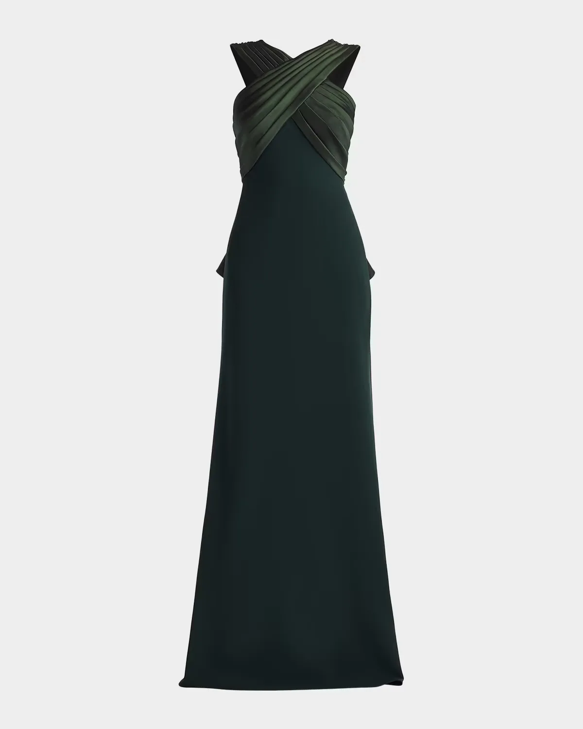 Caro Pleated Taffeta-Embellished Crepe Gown by Tadashi