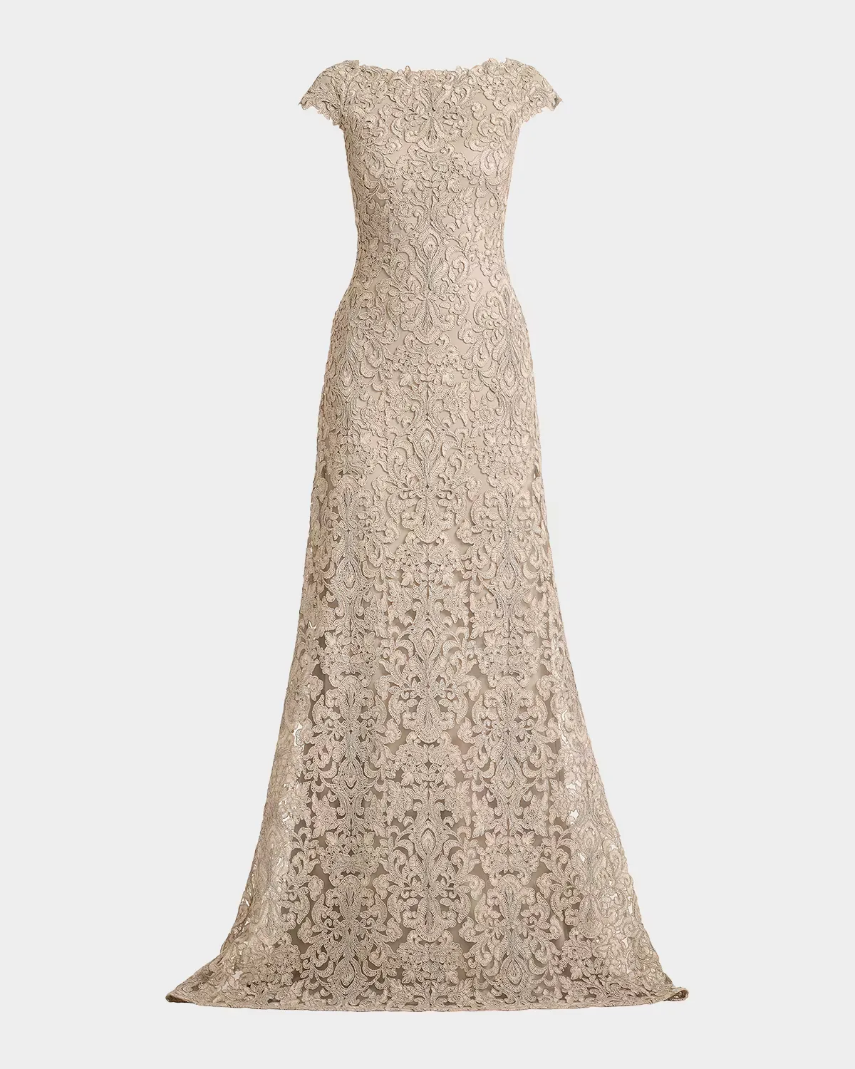 Hoyt Embroidered Cap-Sleeve Gown by Tadashi