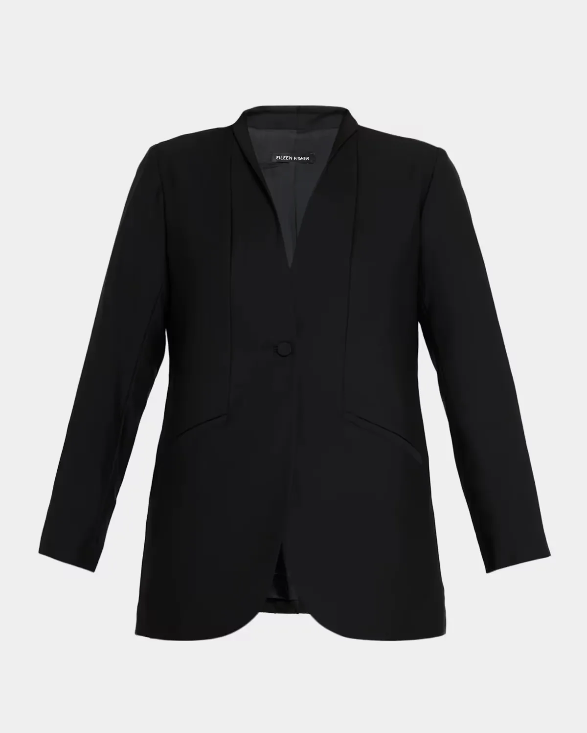 Single-Button Wool Jacket by Eileen Fisher