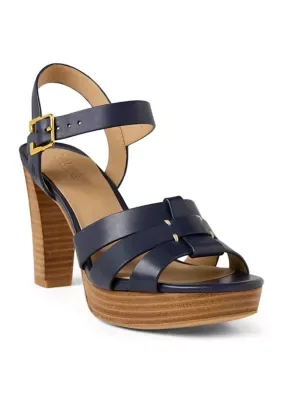 Soffia Burnished Leather Sandals by Ralph Lauren