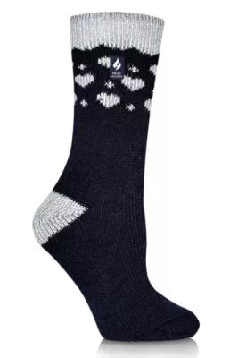 Hadley Leopard Jacquard Crew Sock by Heat Holders