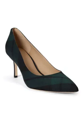 Lanette Black Watch Plaid Twill Pumps by Ralph Lauren
