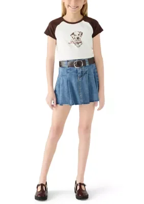 Puppy Graphic T-Shirt and Skirt Set by Tween Diva