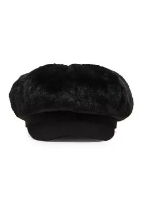 Faux Fur Baker Boy Cabbie Hat by Steve Madden