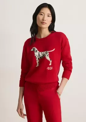 Lauren Ralph Lauren Intarsia-Knit Dalmatian Cotton Sweater by Ralph Lauren