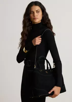 Perforated Suede Large Marcy Satchel by Ralph Lauren