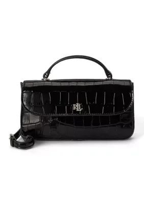 Croc-Embossed Marcy Crossbody Wallet by Ralph Lauren