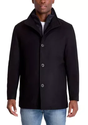 Car Coat with Attached Bib and Plaid Lining by London Fog