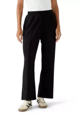 Slim Wide Leg Knit Pants with Pintucks